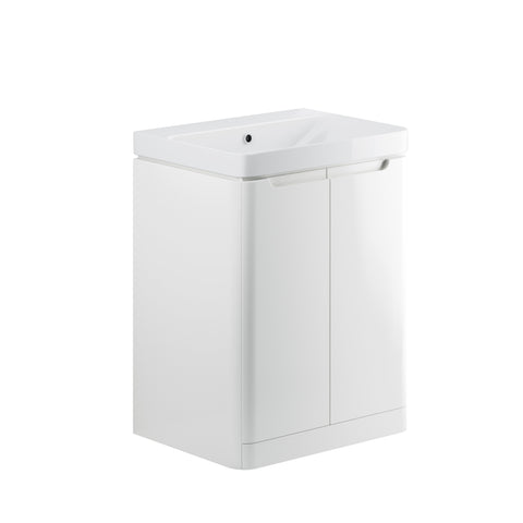 Lavant 605mm 2 Door Floor Standing Basin Unit - White Gloss