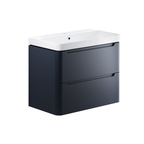 Lavant 805mm 2 Drawer Wall Hung Basin Unit - Matt Indigo
