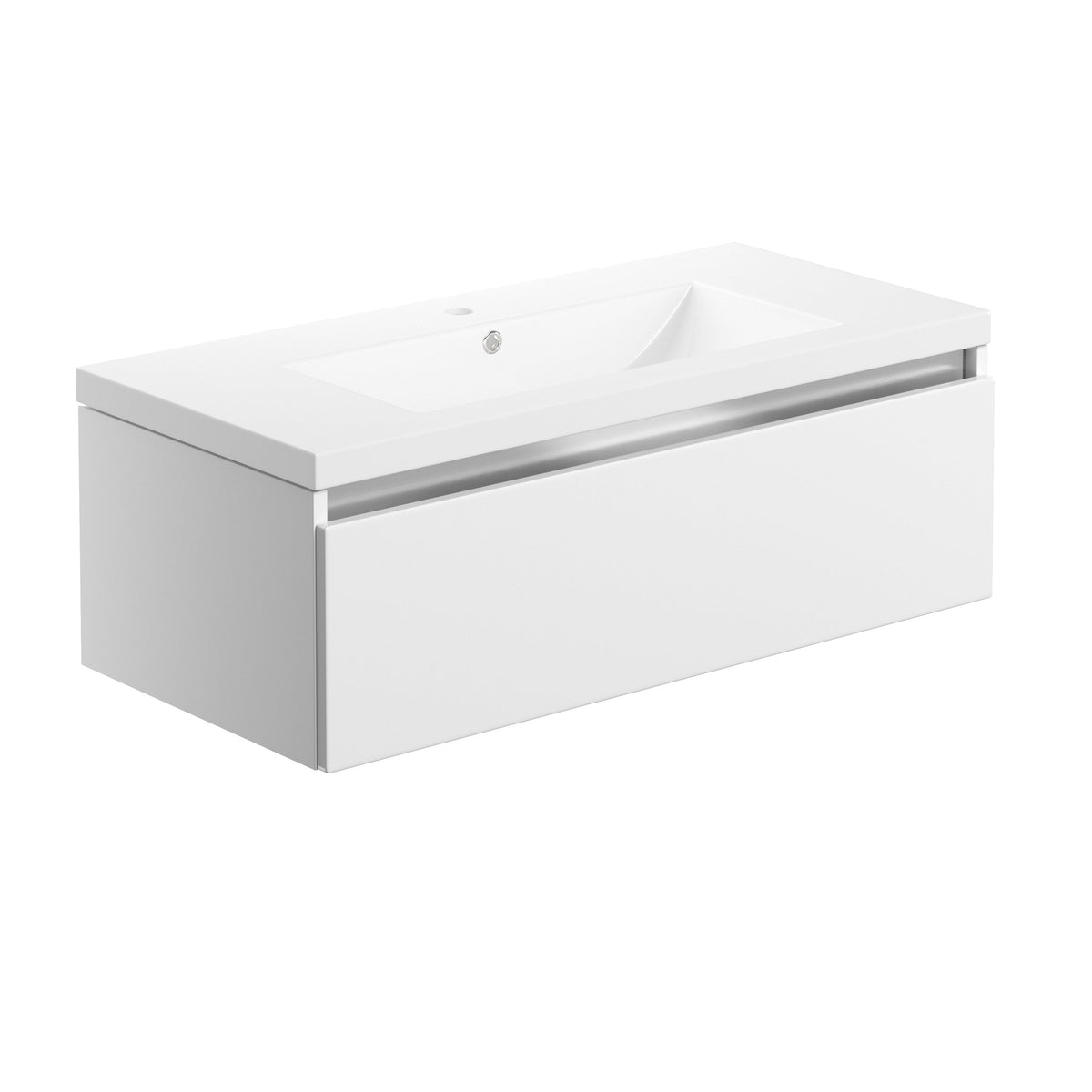 Camel 815mm 1 Drawer Wall Hung Basin Unit Inc. Basin - White Gloss