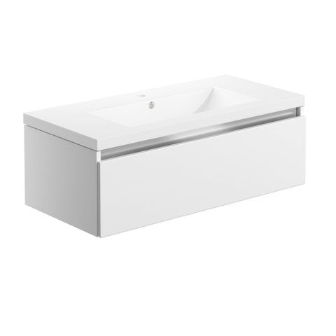 Camel 815mm 1 Drawer Wall Hung Basin Unit Inc. Basin - White Gloss