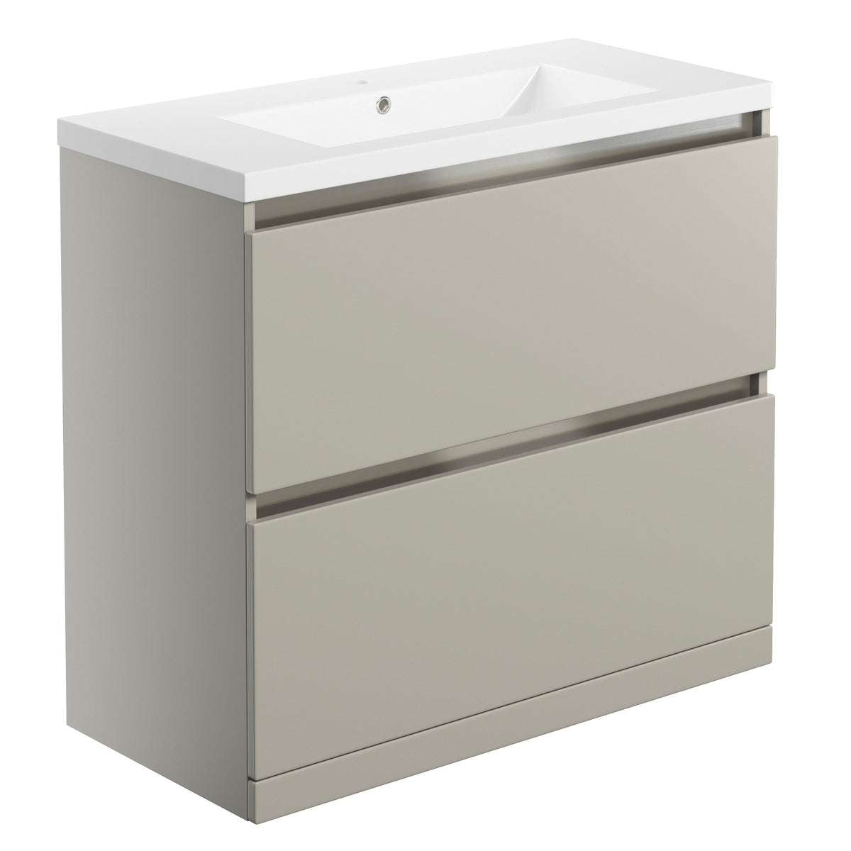 Camel 815mm 2 Drawer Floor Standing Basin Unit Inc. Basin - Matt Latte