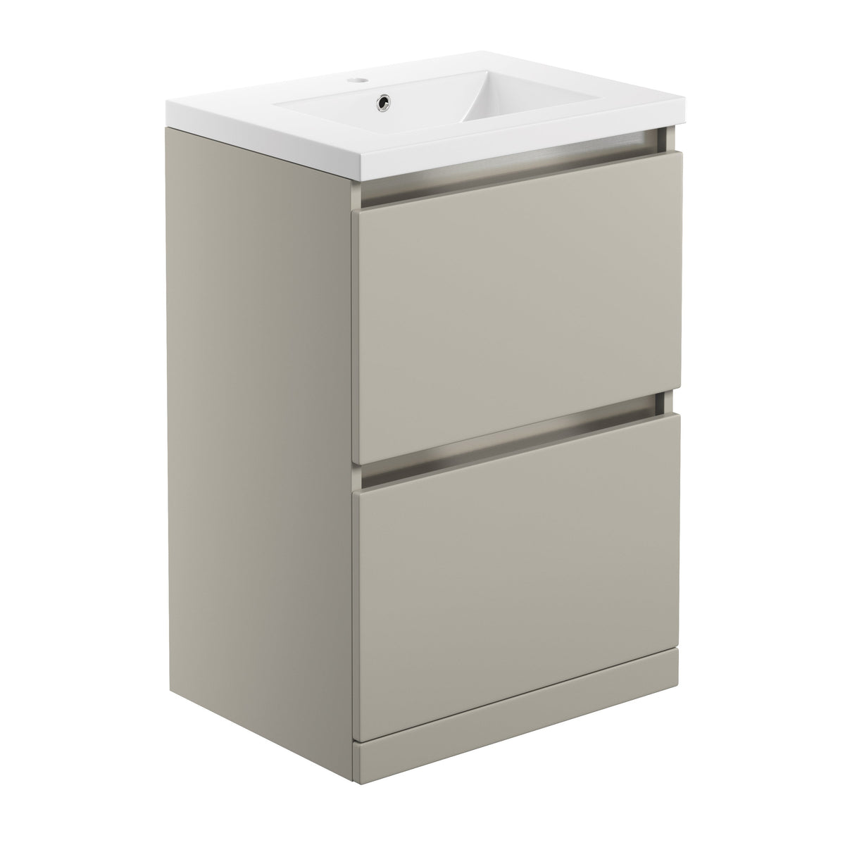Camel 615mm 2 Drawer Floor Standing Basin Unit Inc. Basin - Matt Latte