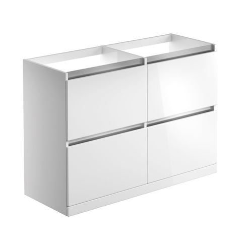 Camel 1200mm Floor Standing Basin Unit Run (No Top) - White Gloss