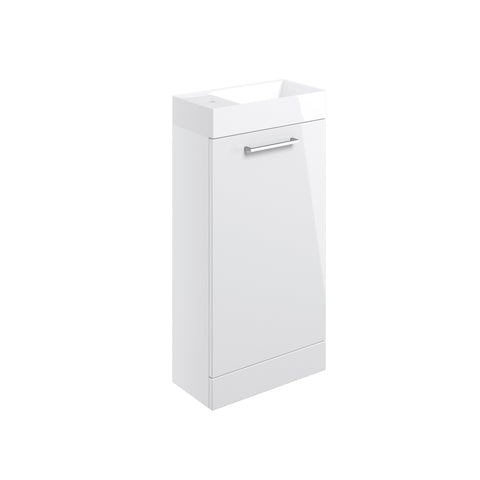 Volga 410mm F/S Basin Unit & C/C Toilet Pack - White Gloss