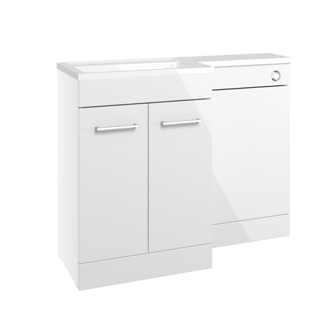Ventura 1000mm F/S L-Shape Pack & Basin (LH) - White Gloss