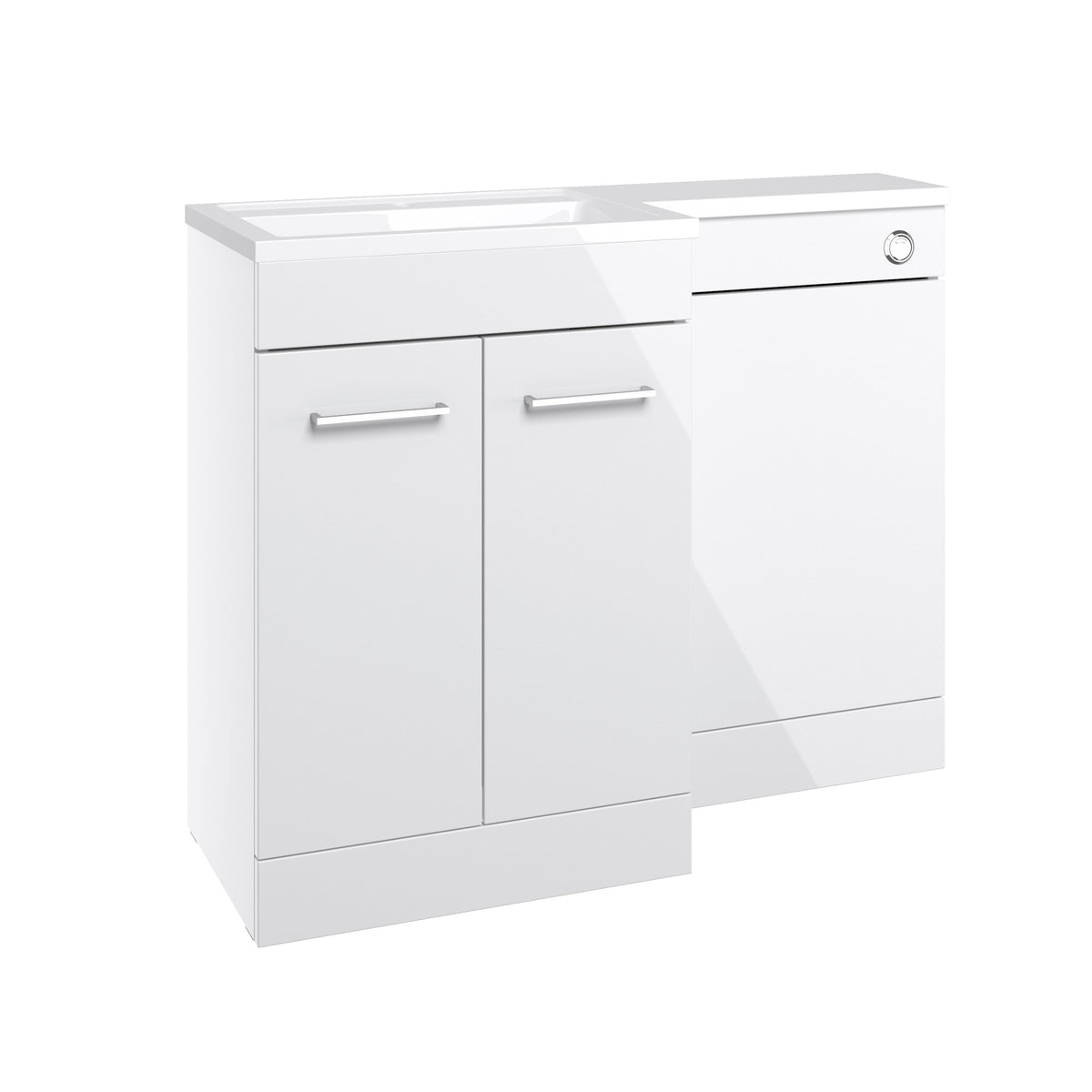 Ventura 1000mm F/S L-Shape Pack & Basin (RH) - White Gloss