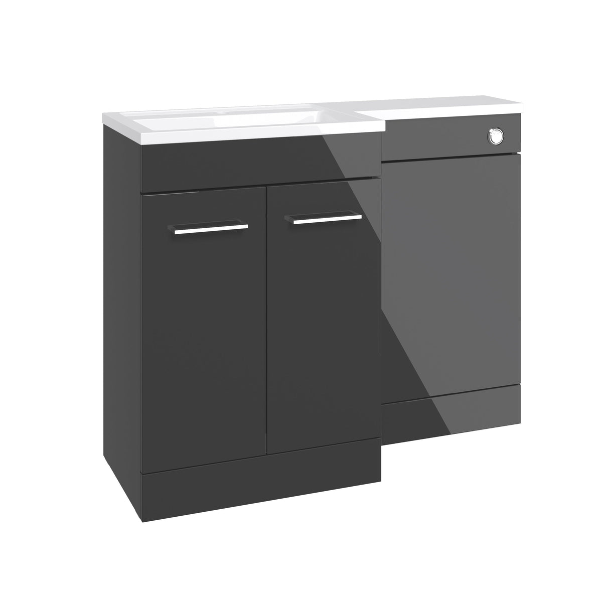 Ventura 1000mm F/S L-Shape Pack & Basin (RH) - Anthracite Gloss