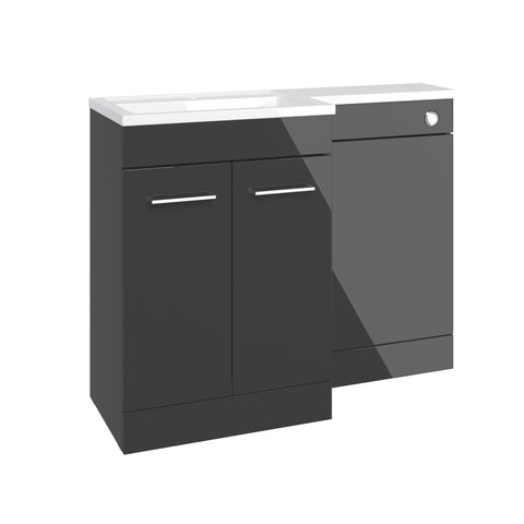 Ventura 1000mm F/S L-Shape Pack & Basin (RH) - Anthracite Gloss