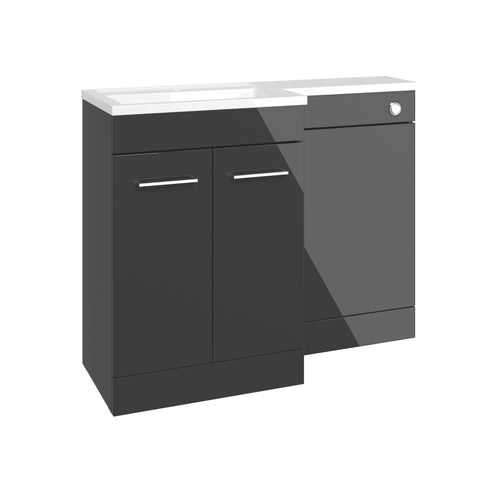 Ventura 1000mm Furniture & BTW WC Pack - Anthracite Gloss (RH)