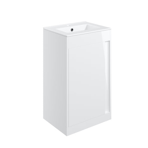 Elchaig 510mm Floor Standing Unit Inc. Basin - White Gloss