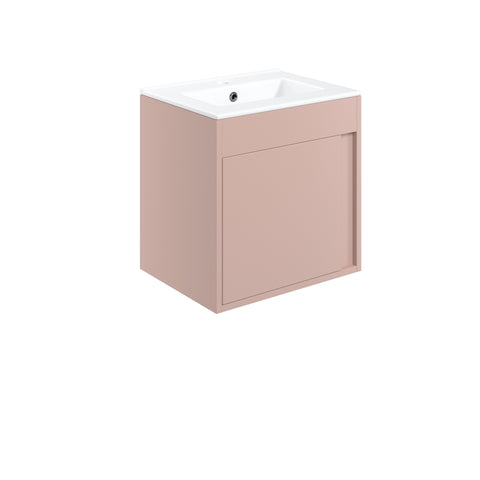 Elchaig 510mm Wall Hung Unit Inc. Basin - Matt Antique Rose