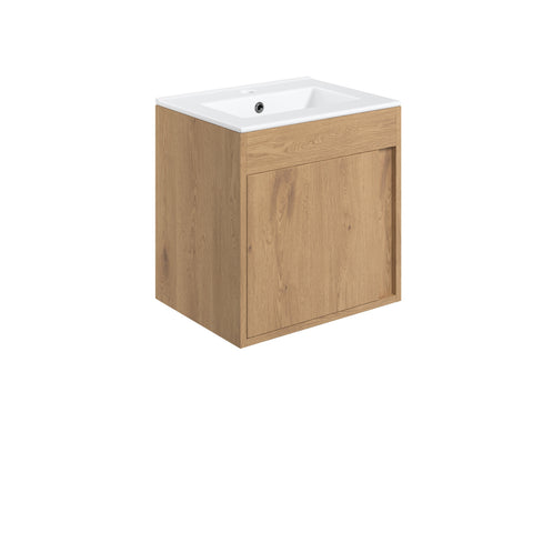 Elchaig 510mm Wall Hung Unit Inc. Basin - Seville Oak