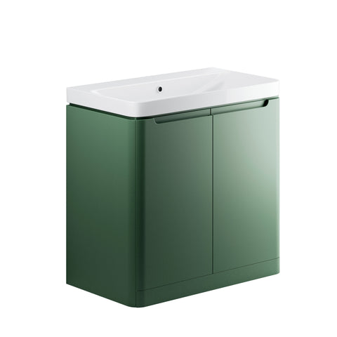 Lavant 805mm 2 Door Floor Standing Basin Unit - Matt Sage Green