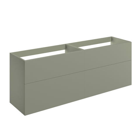 Stour 1180mm Wall Hung 4 Drawer Basin Unit (No Top) - Matt Olive Green