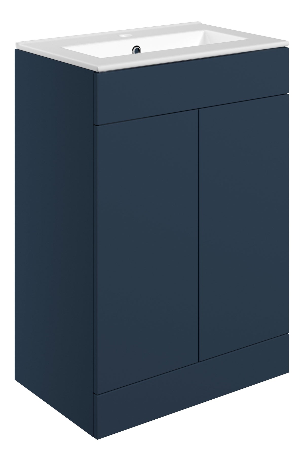 Stour 610mm Floor Standing 2 Door Basin Unit & 1TH Basin - Matt Deep Blue