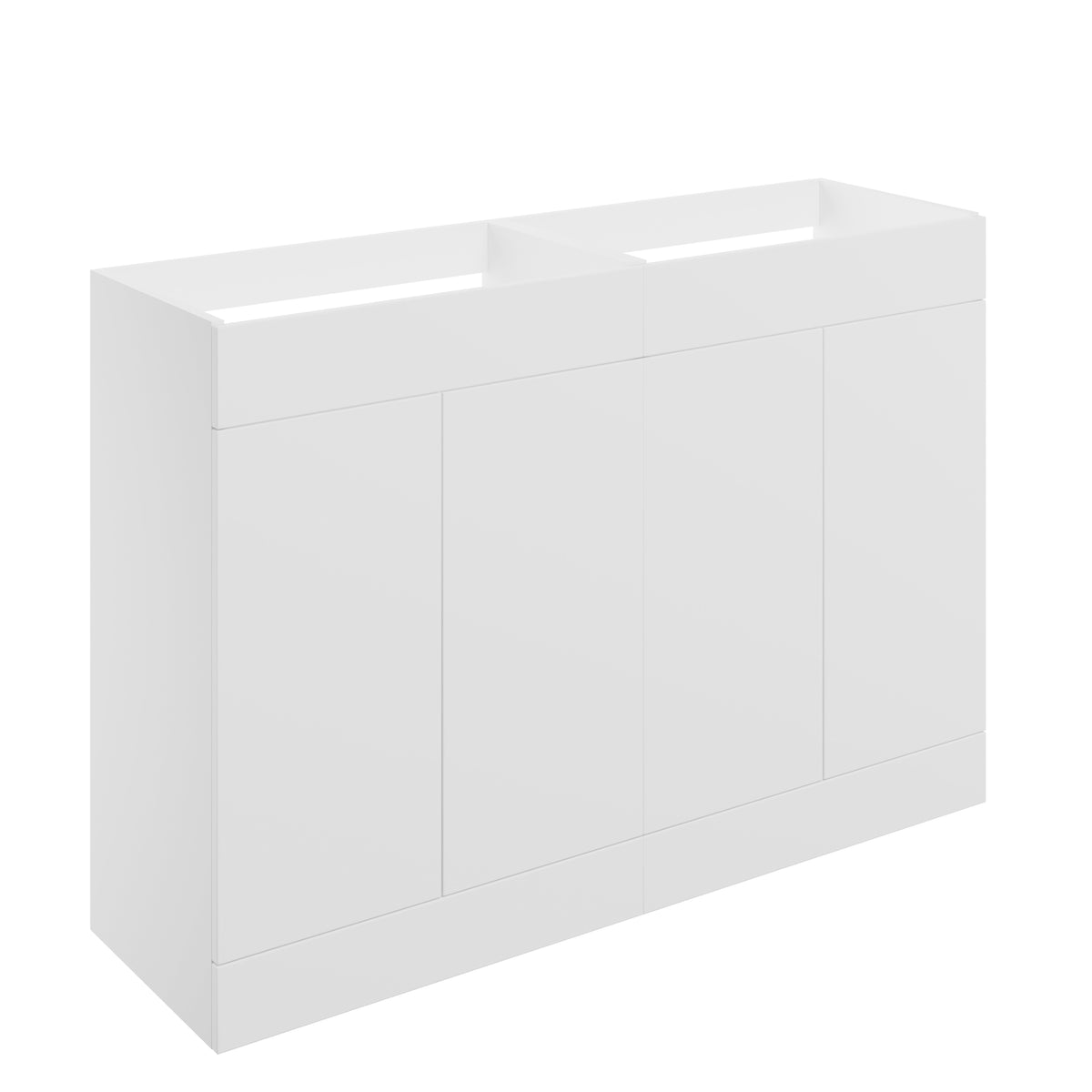 Stour 1180mm Floor Standing 4 Door Basin Unit (No Top) - Matt White