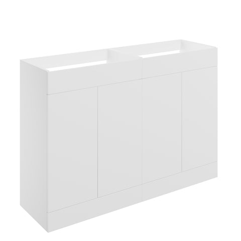 Stour 1180mm Floor Standing 4 Door Basin Unit (No Top) - Matt White