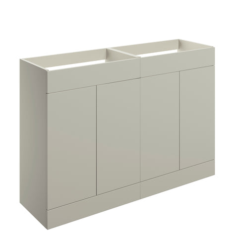 Stour 1180mm Floor Standing 4 Door Basin Unit (No Top) - Matt Latte
