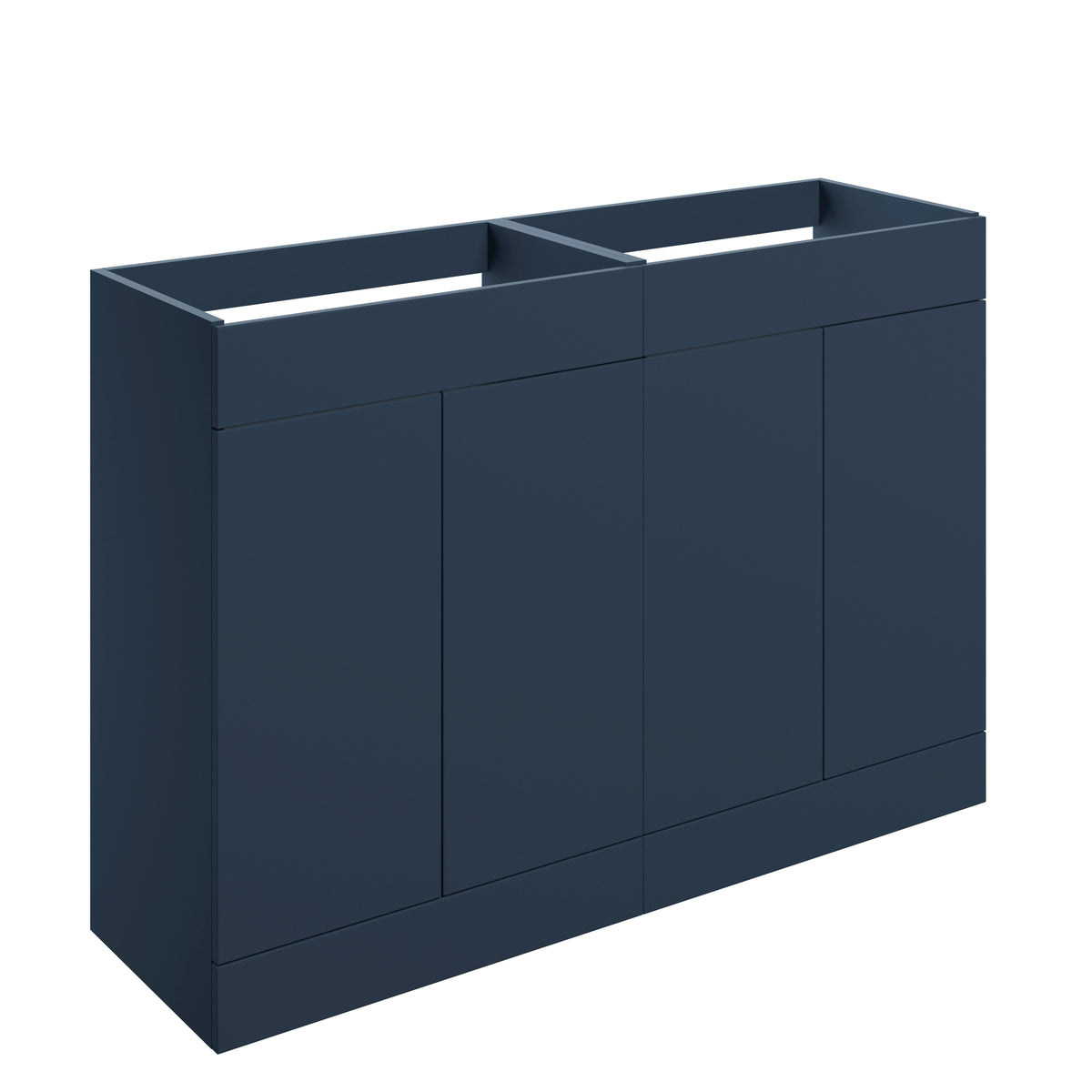 Stour 1180mm Floor Standing 4 Door Basin Unit (No Top) - Matt Deep Blue