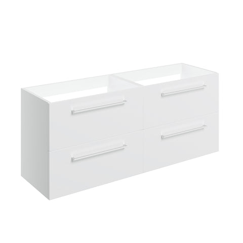 Volga 1180mm Wall Hung 2 Drawer Basin Unit Run (No Top) - White Gloss