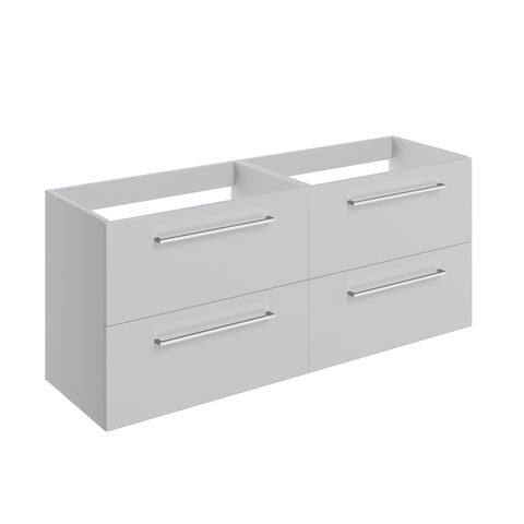 Volga 1180mm Wall Hung 2 Drawer Basin Unit Run (No Top) - Grey Gloss