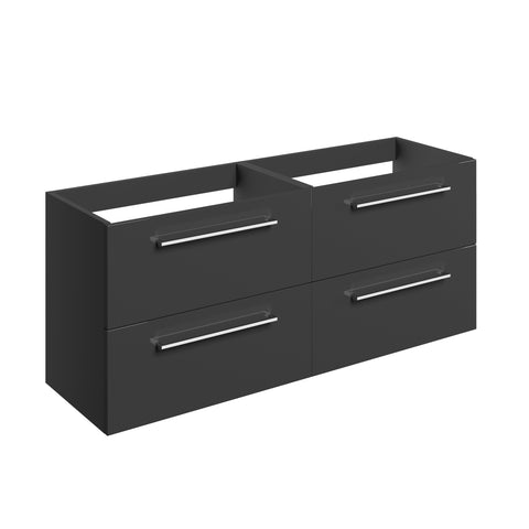 Volga 1180mm Wall Hung 2 Drawer Basin Unit Run (No Top) - Anthracite Gloss