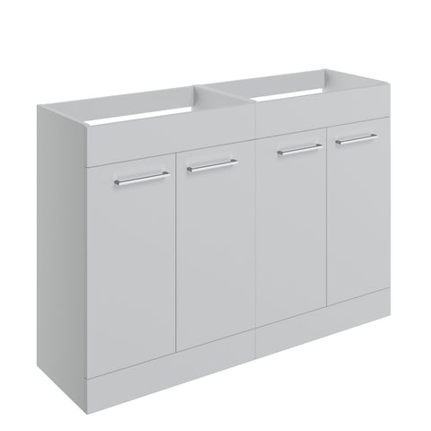Volga 1180mm Floor Standing 2 Door Basin Unit Run (No Top) - Grey Gloss