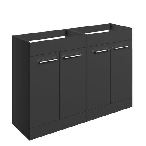 Volga 1180mm Floor Standing 2 Door Basin Unit Run (No Top) - Anthracite Gloss