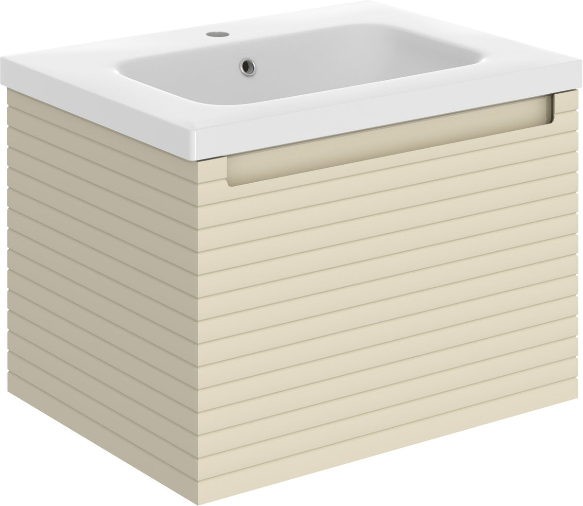 Orient 615mm Wall Hung 1 Drawer Basin Unit & 1TH Basin - Matt Cotton