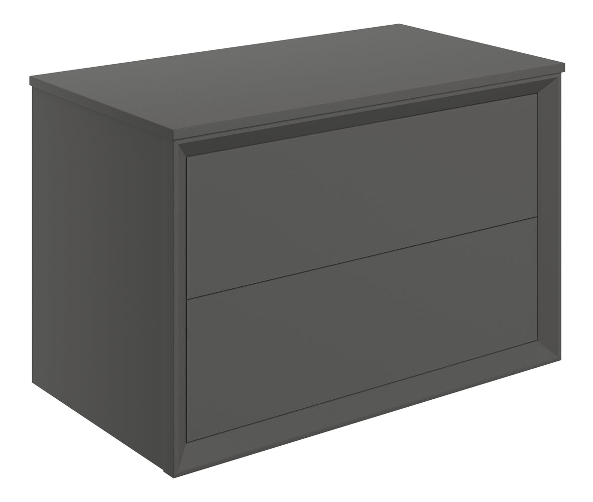 Press 810mm Wall Hung 2 Drawer Basin Unit & Top - Matt Clay