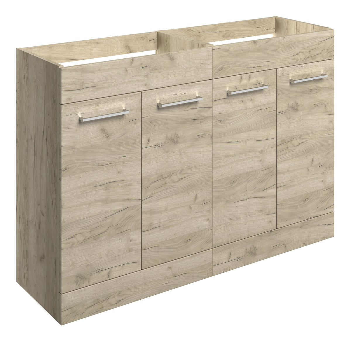 Volga 1180mm Floor Standing 2 Door Basin Unit Run (No Top) - Oak