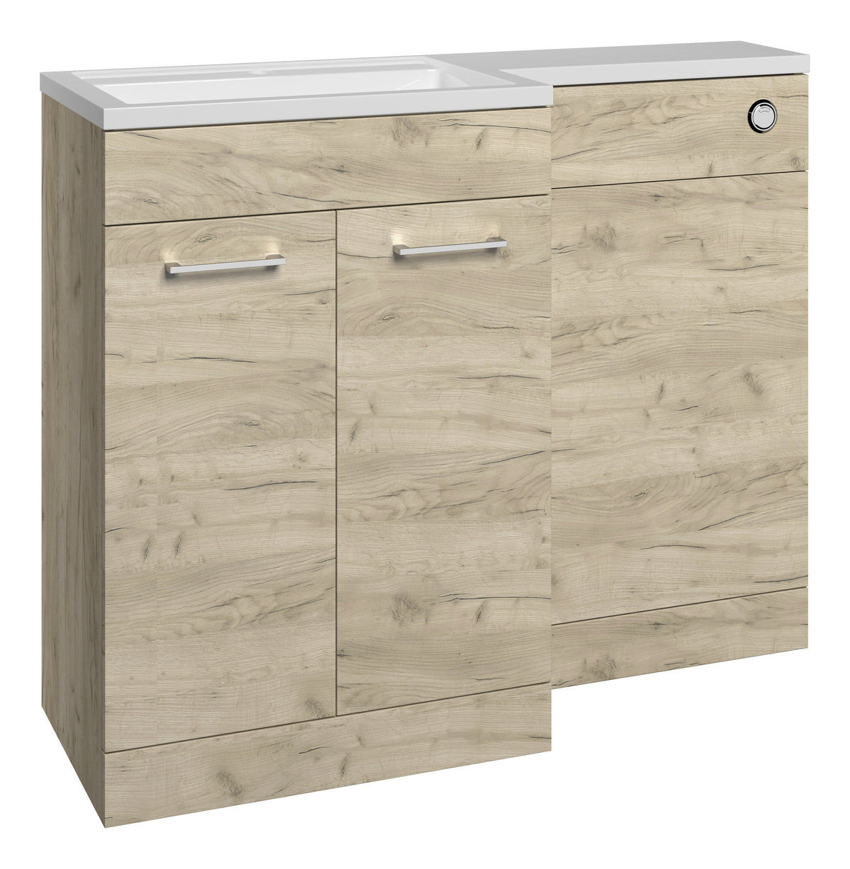 Ventura 1000mm F/S L-Shape Pack & Basin (LH) - Oak