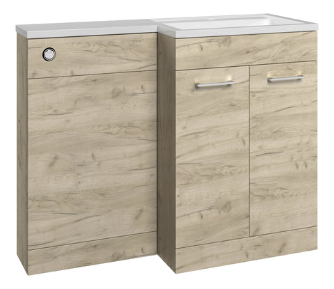 Ventura 1000mm Furniture & BTW WC Pack - Oak (RH)