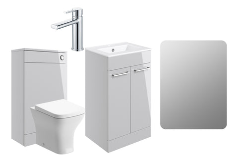 Volga 510mm F/S Furniture Pack - Grey Gloss w/Chrome Finishes