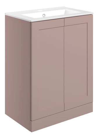 Maynard 615mm Floor Standing 2 Door Basin Unit & Basin - Matt Peony