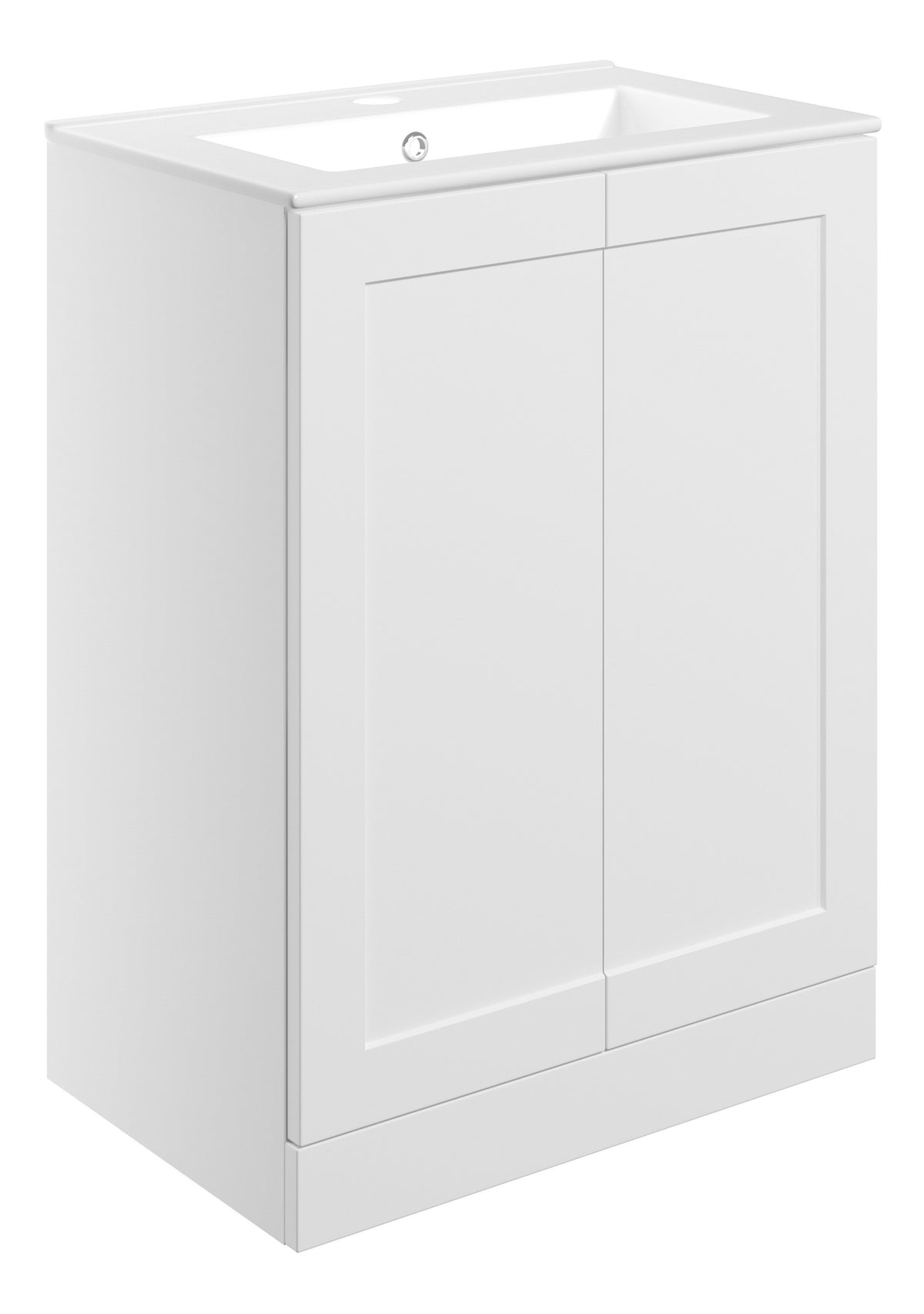 Maynard 615mm Floor Standing 2 Door Basin Unit & Basin - Matt White