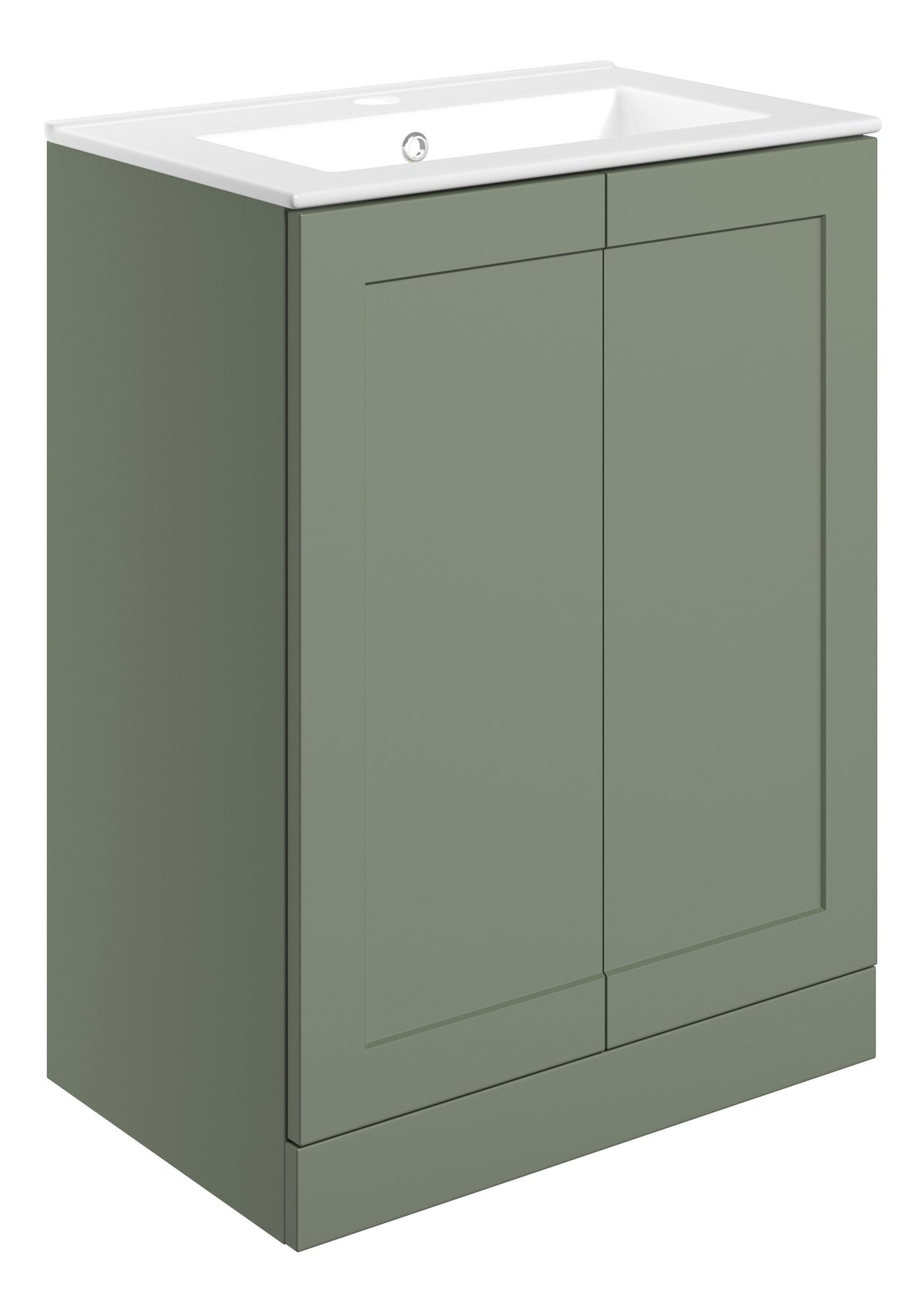 Maynard 615mm Floor Standing 2 Door Basin Unit & Basin - Matt Reed Green