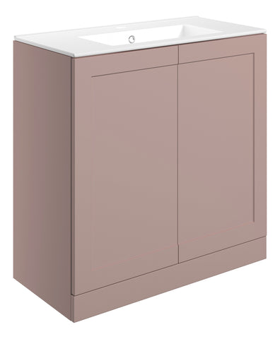 Maynard 815mm Floor Standing 2 Door Basin Unit & Basin - Matt Peony
