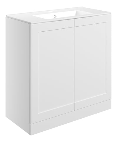 Maynard 815mm Floor Standing 2 Door Basin Unit & Basin - Matt White