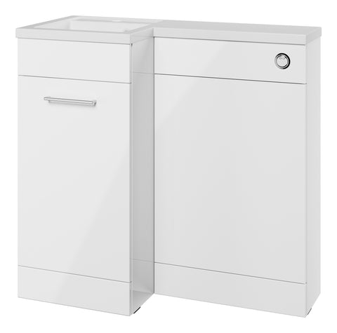 Ventura 900mm F/S L-Shape Pack & Basin (LH) - White Gloss