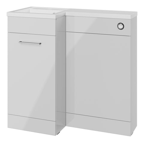Ventura 900mm Furniture & BTW WC Pack - Grey Gloss (LH)