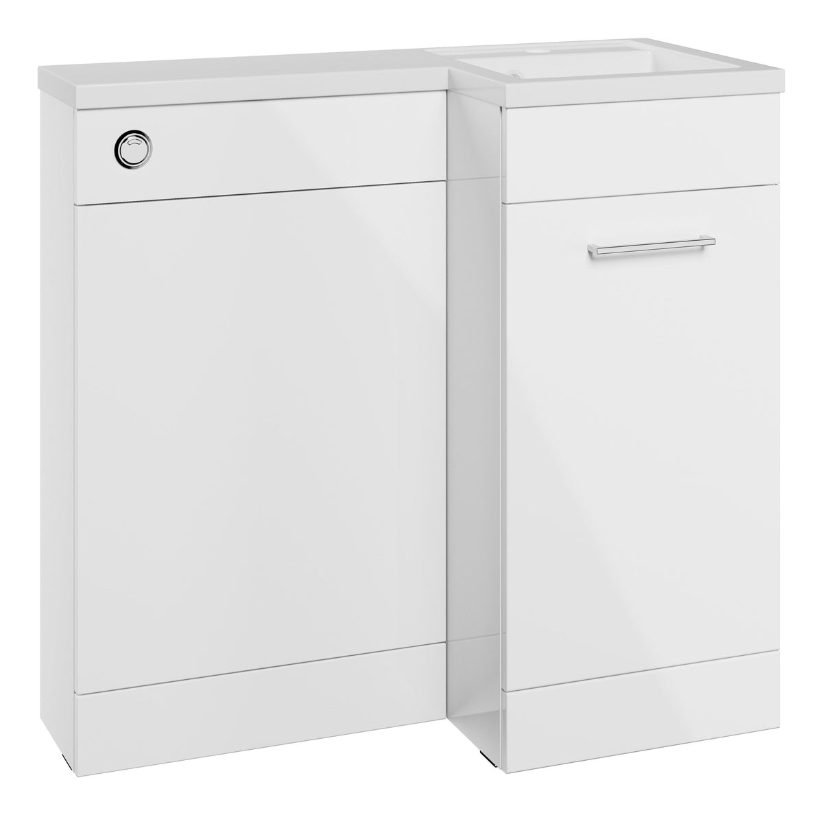 Ventura 900mm F/S L-Shape Pack & Basin (RH) - White Gloss
