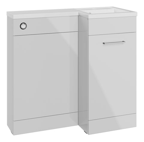 Ventura 900mm Furniture & BTW WC Pack - Grey Gloss (RH)