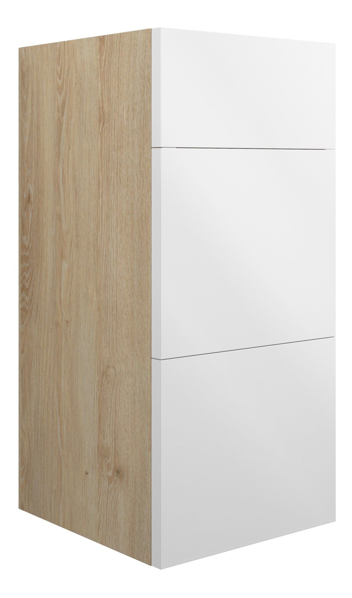 Eder 300mm Standard 3 Drawer Unit - White Gloss (Oak Cab)