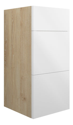Eder 300mm Standard 3 Drawer Unit - White Gloss (Oak Cab)