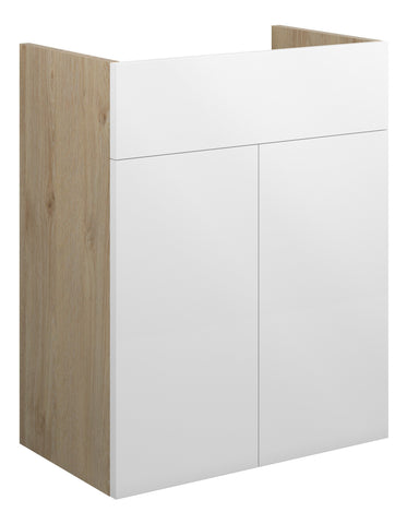 Eder 500mm Standard Basin Unit - White Gloss (Oak Cab)