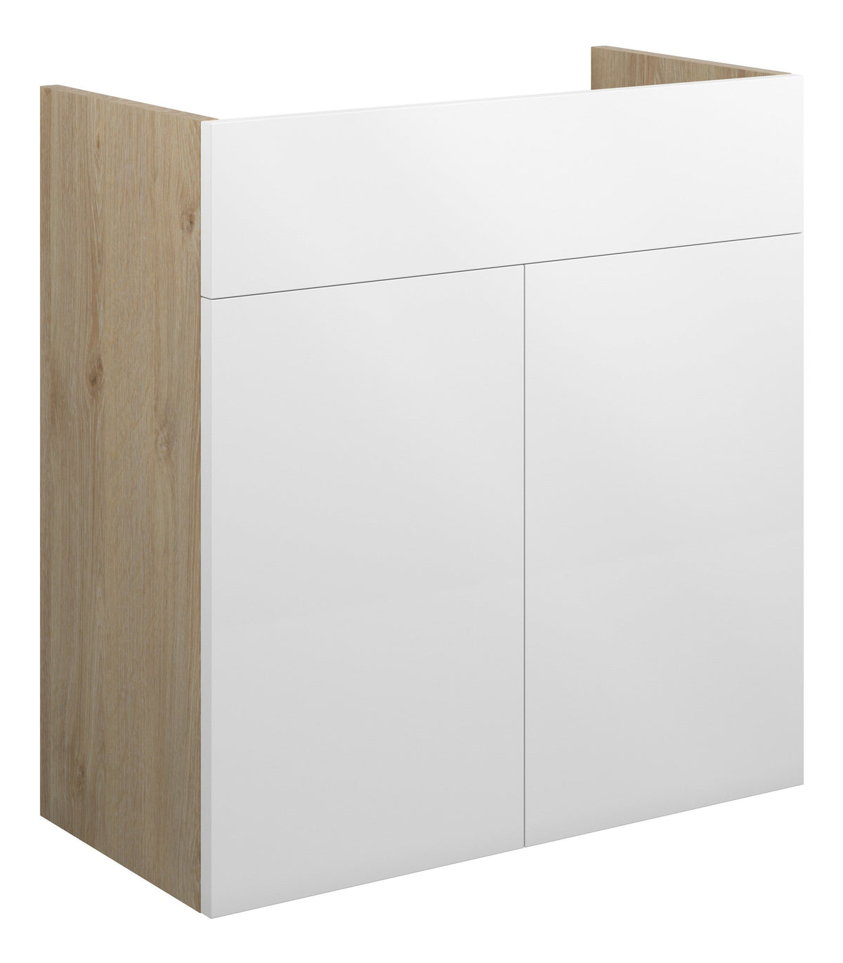 Eder 600mm Standard Basin Unit - White Gloss (Oak Cab)