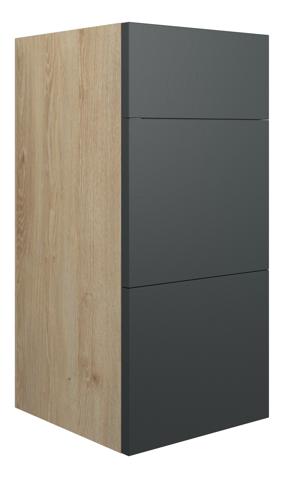 Eder 300mm Standard 3 Drawer Unit - Matt Graphite Grey (Oak Cab)