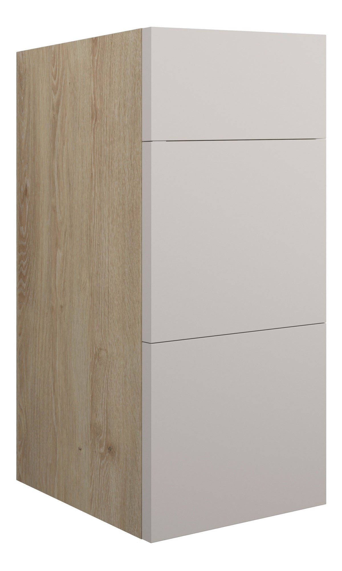 Eder 300mm Standard 3 Drawer Unit - Matt Dove Grey (Oak Cab)