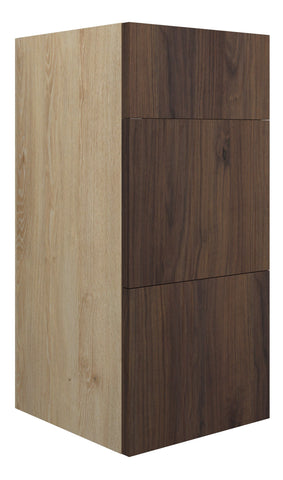 Eder 300mm Standard 3 Drawer Unit - Warm Walnut (Oak Cab)